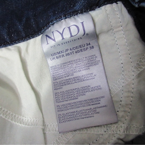 NYDJ High Rise Ava Daring Flare Denim Jeans Size 4 Paneled Waistband - Picture 9 of 17